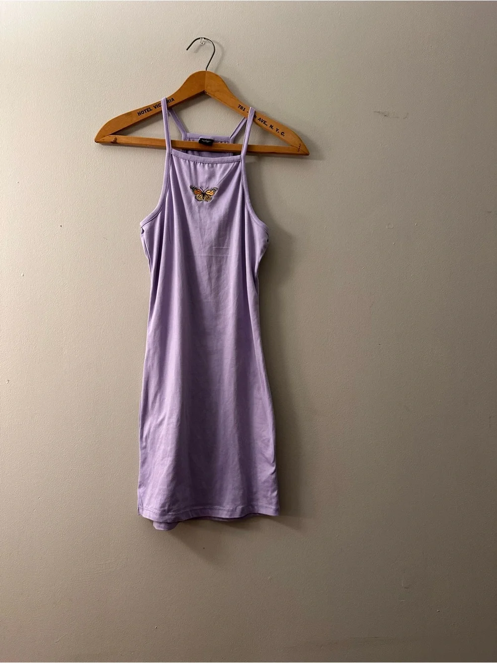 Source Unknown Lilac Butterfly Slip Dress